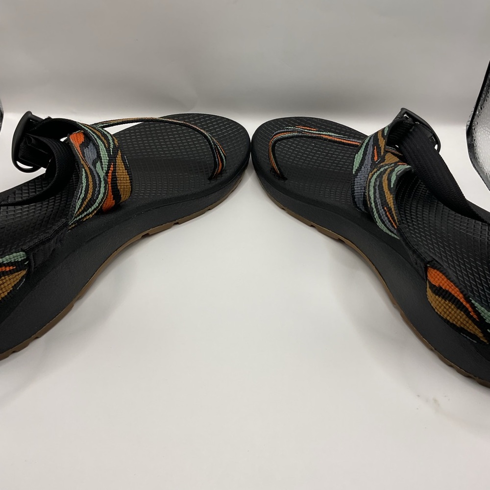 Chaco Z/Cloud Black Sandles Colorful Gush Rust Orange/Tan/Blue, Size W 10 - Picture 4 of 9